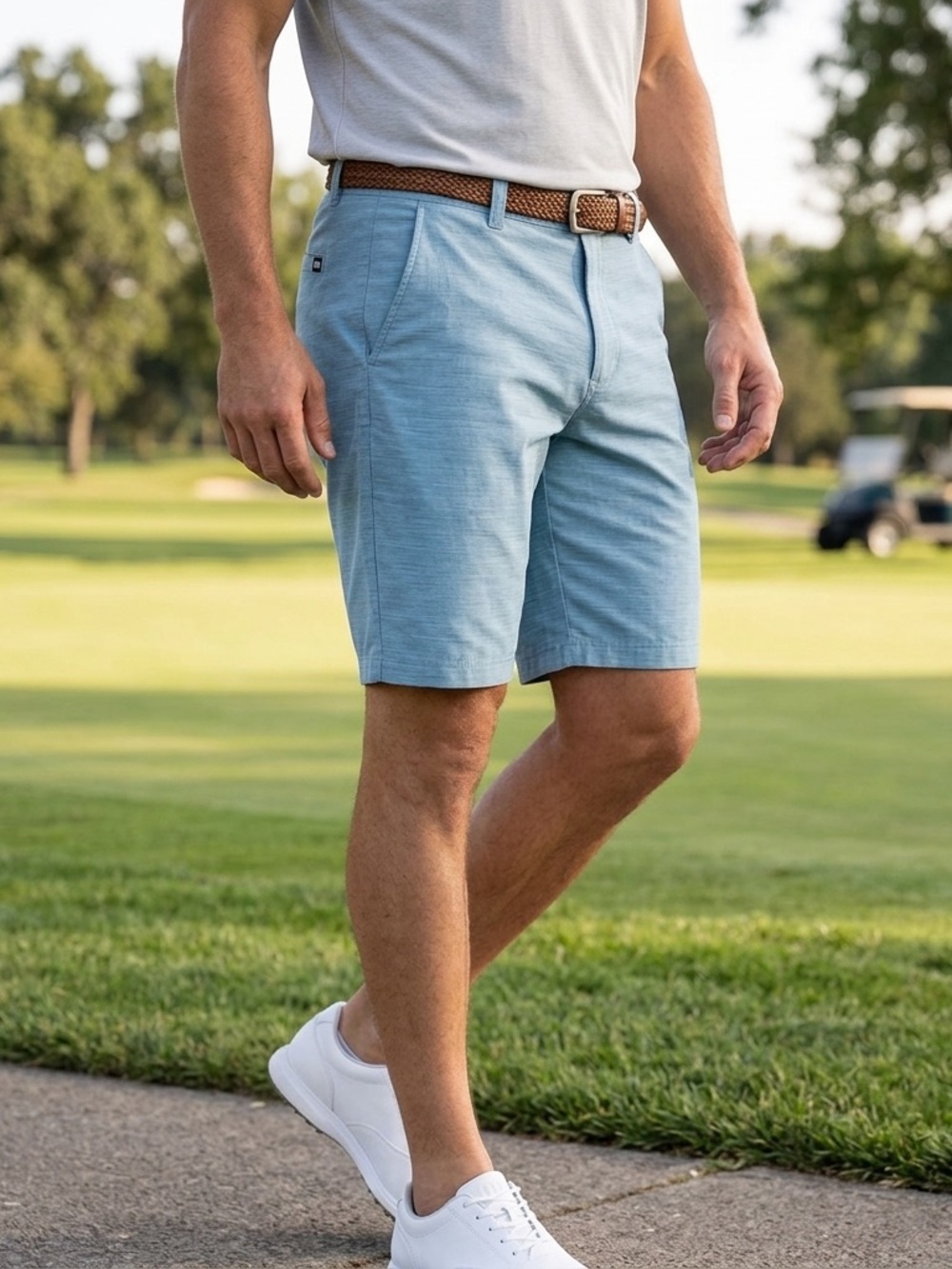 Travis Mathew Golf Performance Short Men's 40 Light Blue Stretch Pockets